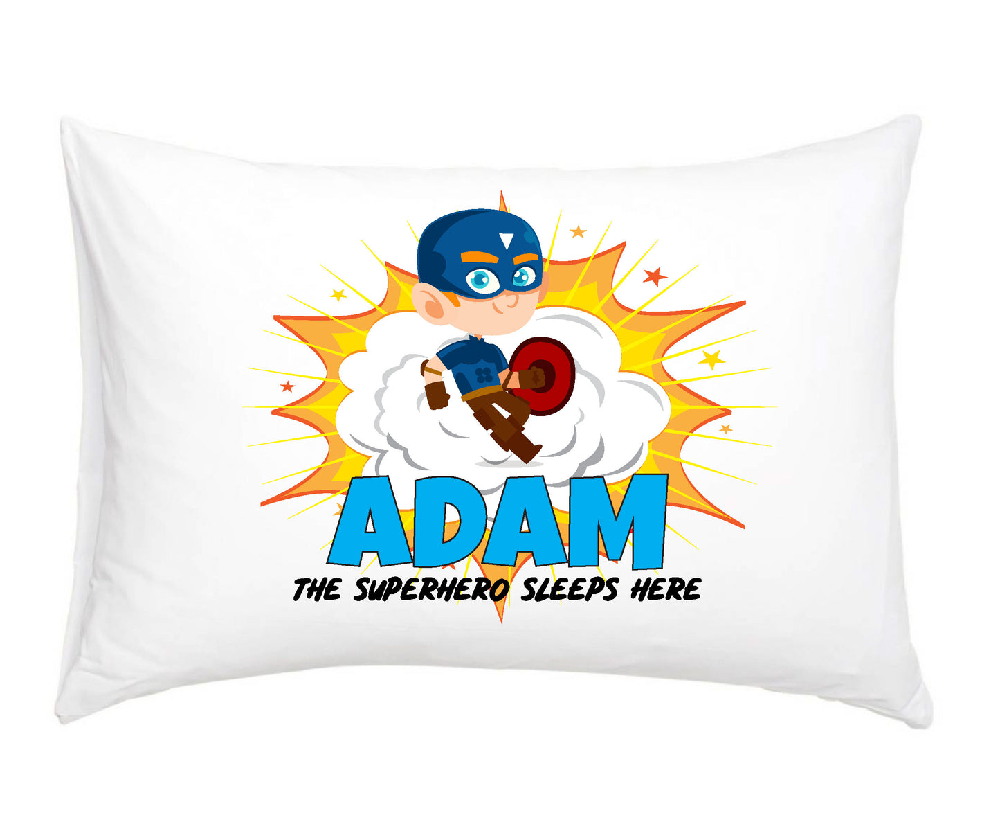 Personalised Superhero Pillowcase - BLG01_CPT_BLUE