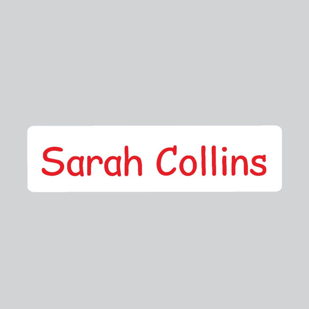 25 x Personalised Iron-on Name Labels - Red
