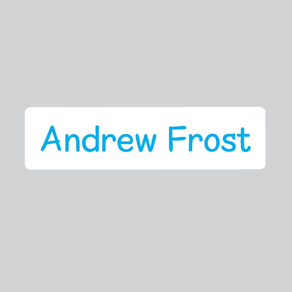 25 x Personalised Iron-on Name Labels - Blue