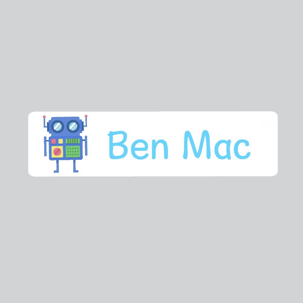 25 x Personalised Iron-on Name Labels - Robot