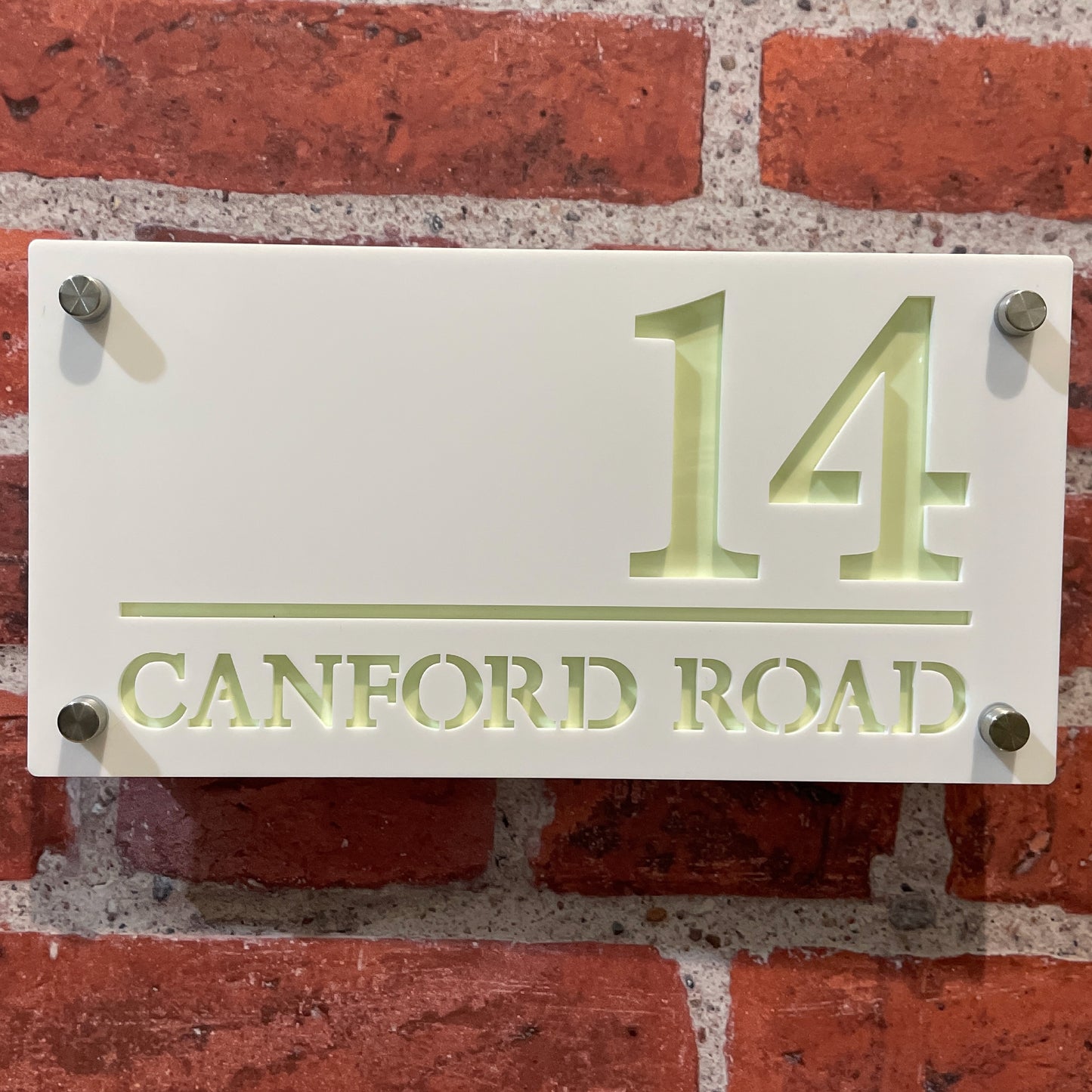 Majestic Glow In The Dark Laser Cut Door Sign Plaque - White