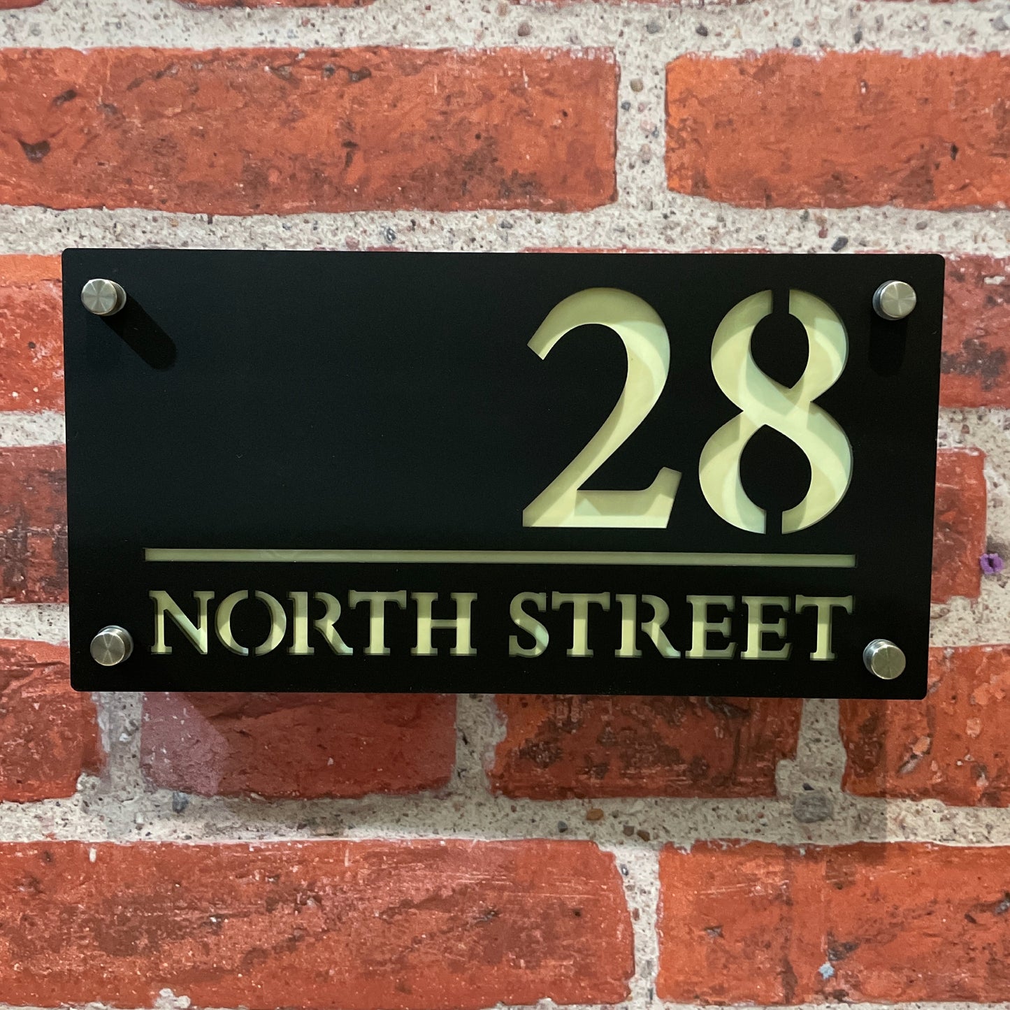 Majestic Glow In The Dark Laser Cut Door Sign Plaque - Black