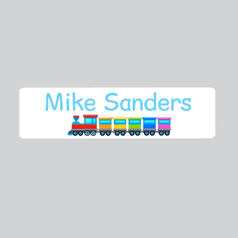 25 x Personalised Iron-on Name Labels - Train