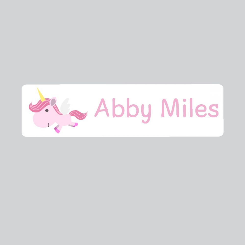 25 x Personalised Iron-on Name Labels - Unicorn
