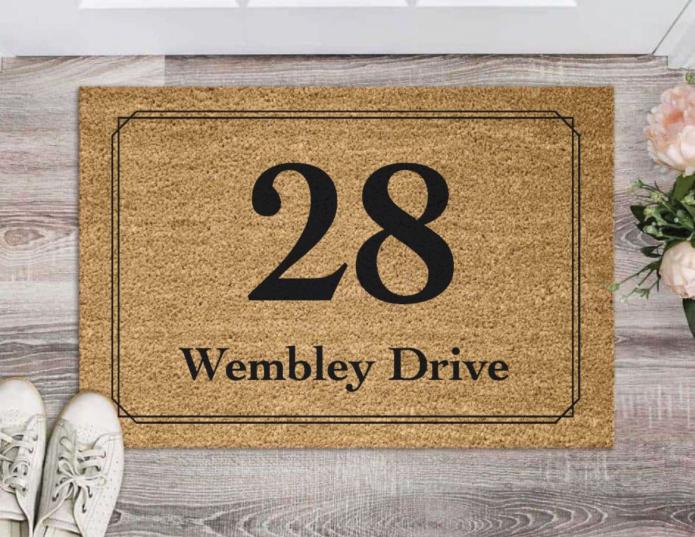 Personalised Coir Door Mat - Door Number / Street Name