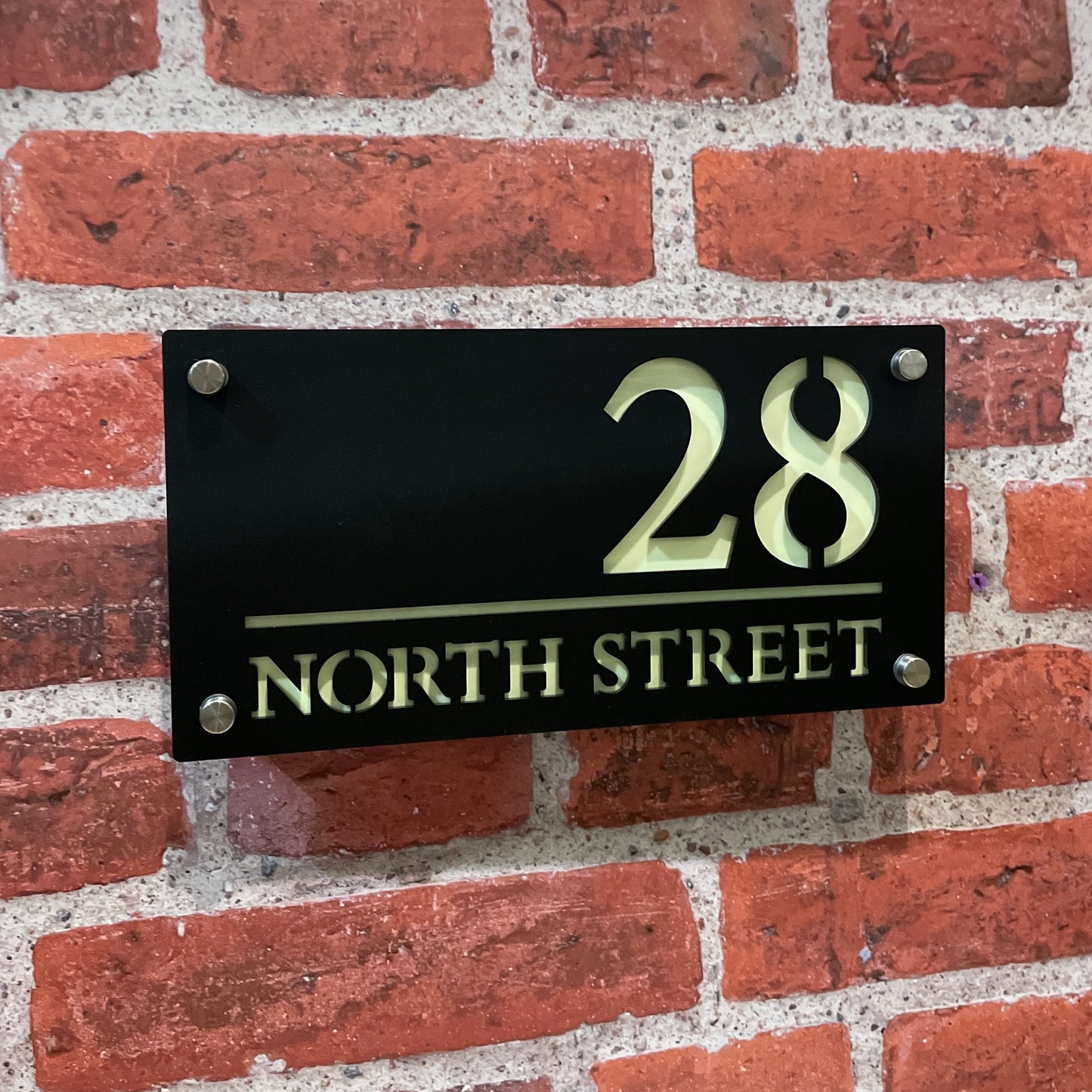 Majestic Glow In The Dark Laser Cut Door Sign Plaque - Black