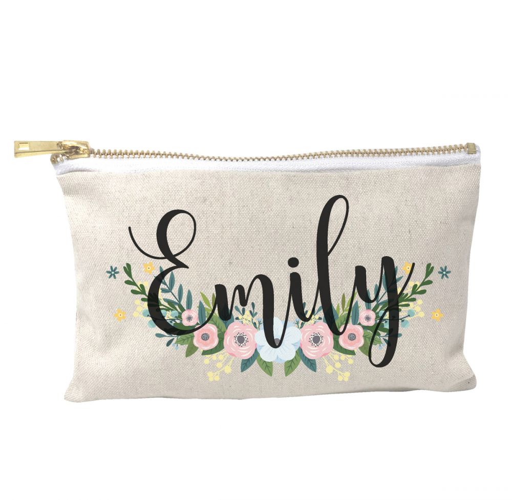 Personalised Make Up Bag - 033FlowerAL