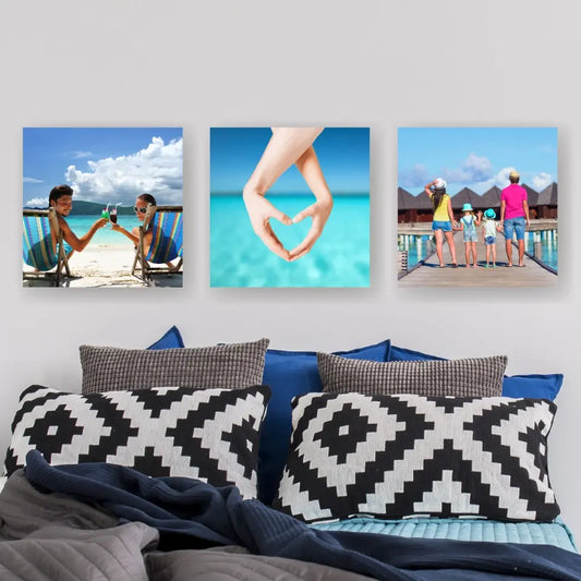 Set of 3 x Square 14in x 14in - Personalised Canvas