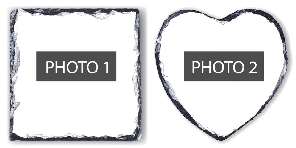 Personalised Photo Slate Heart & Square