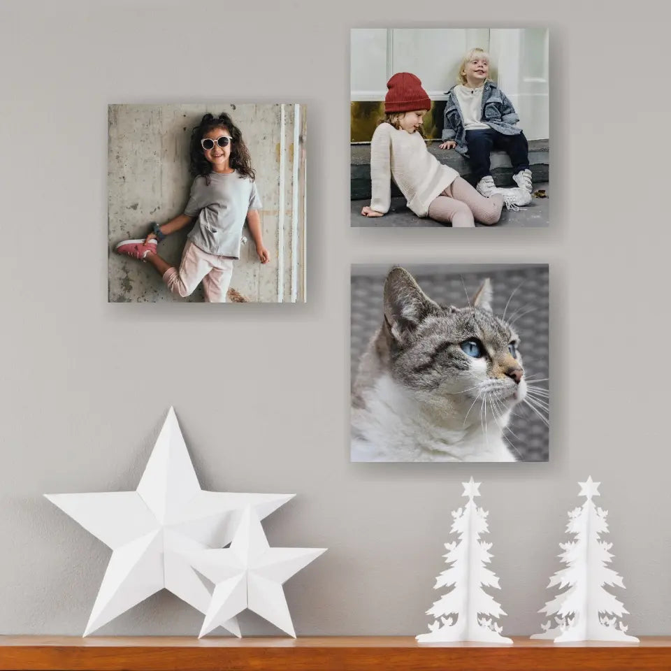 Set of 3 x Square 10in x 10in - Personalised Canvas