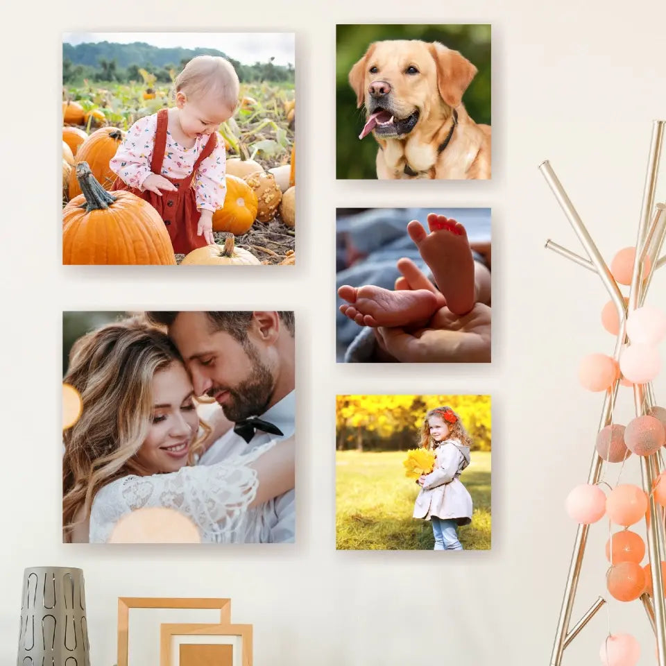 Personalised Canvas - 5 Square Panel Set
