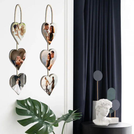 Personalise 3 Hanging Panels - Heart Shaped