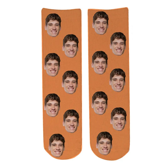 Personalised Face Socks - Novelty Orange