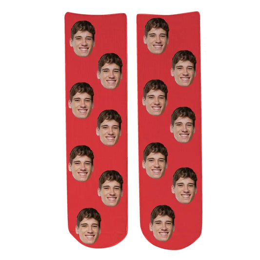 Personalised Face Socks - Novelty Red