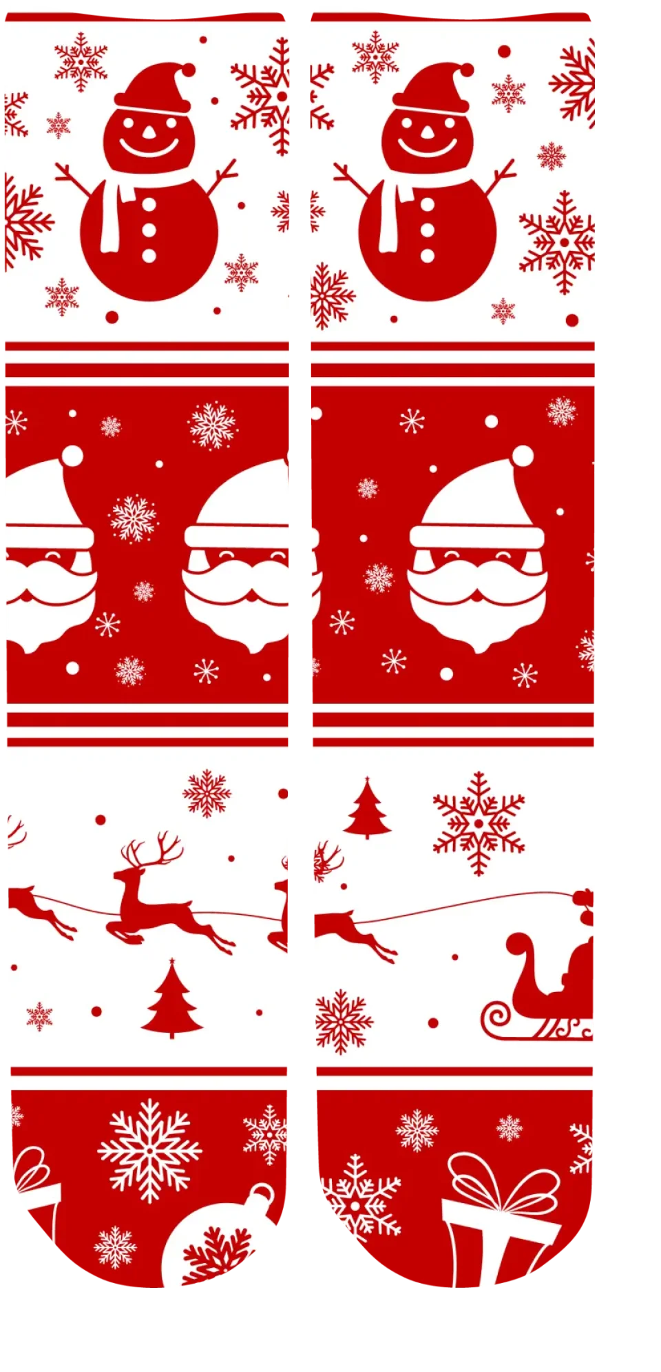 Personalised Christmas Face Socks - White & Red Pattern (7601)