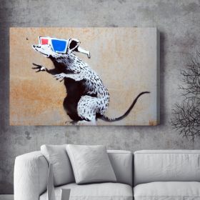 3D Rat Banksy Canvas