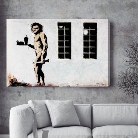 Caveman Banksy Canvas