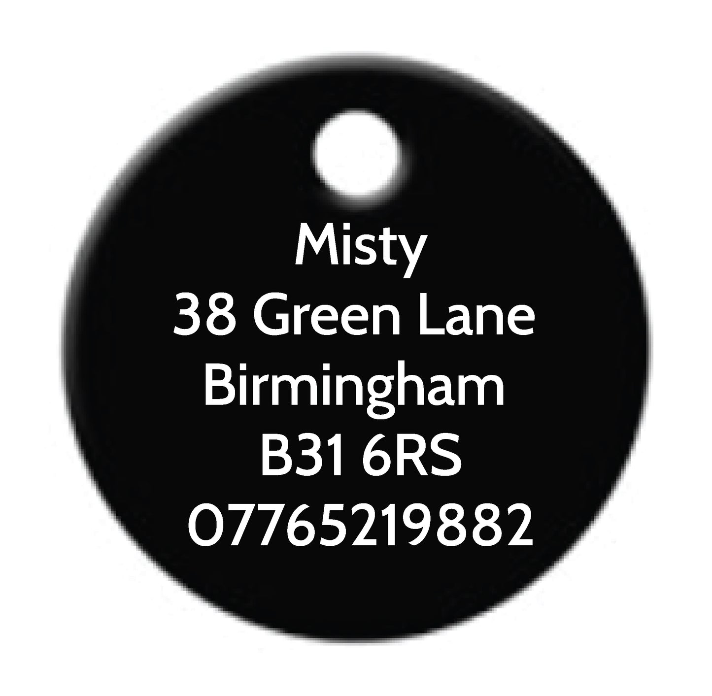 Personalised Engraved Circle Pet Tag - Circle (CC_0876)