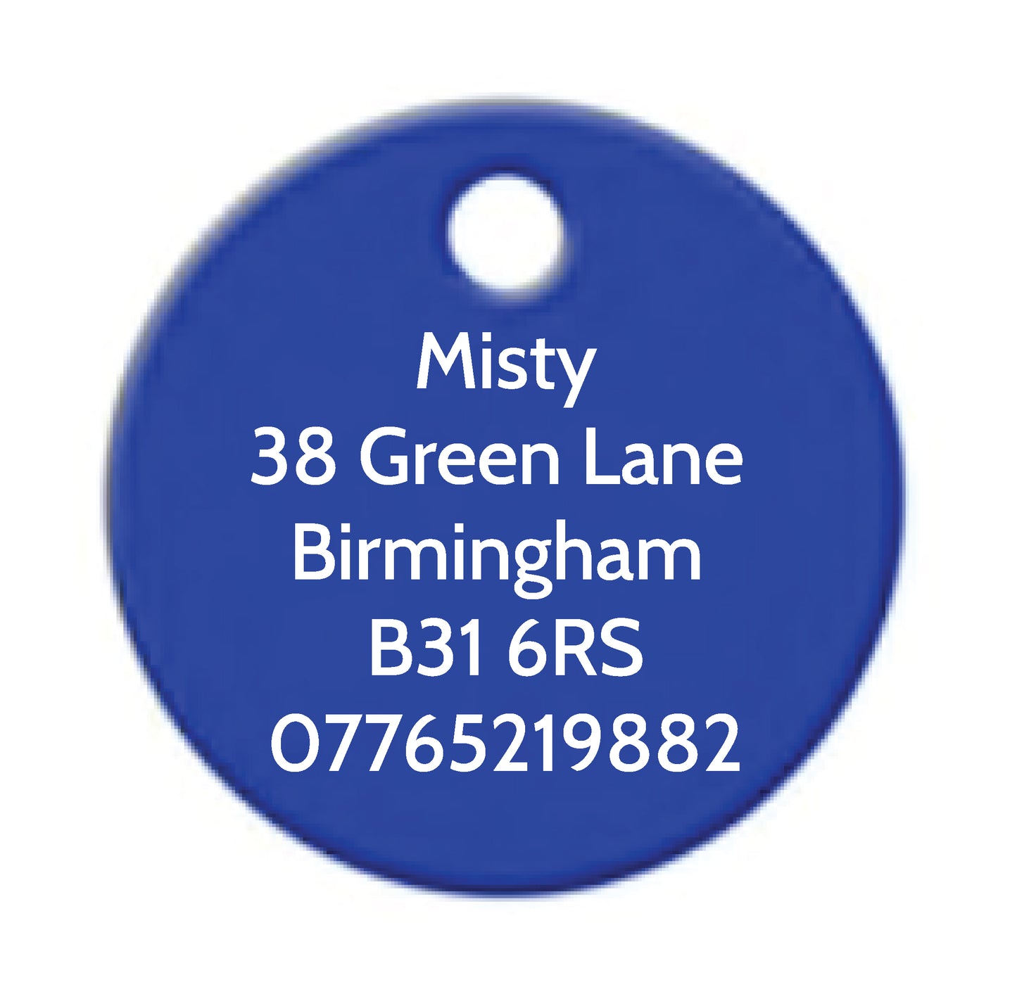 Personalised Engraved Circle Pet Tag - Circle (CC_0876)