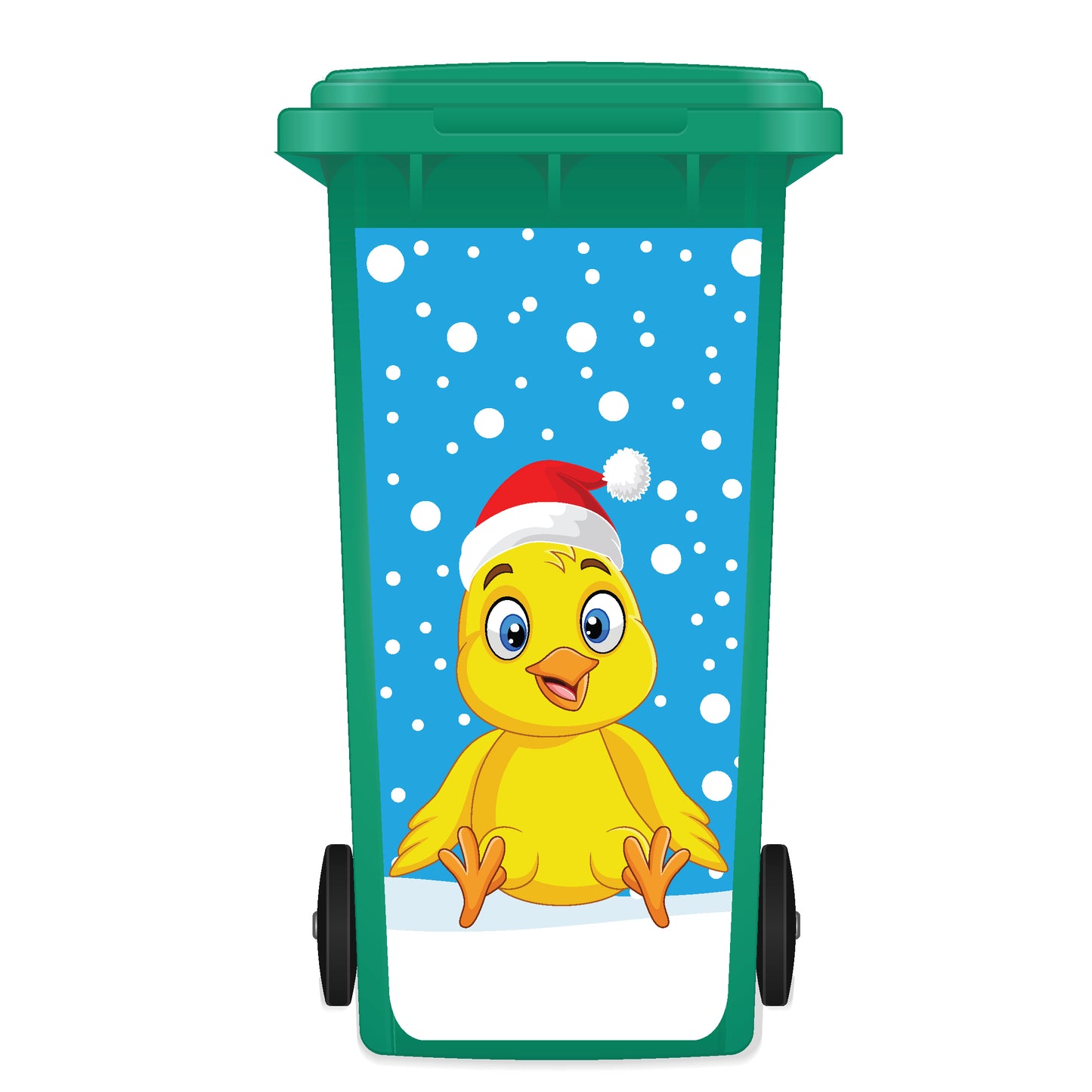Christmas Wheelie Bin Panel Sticker - Christmas Chick