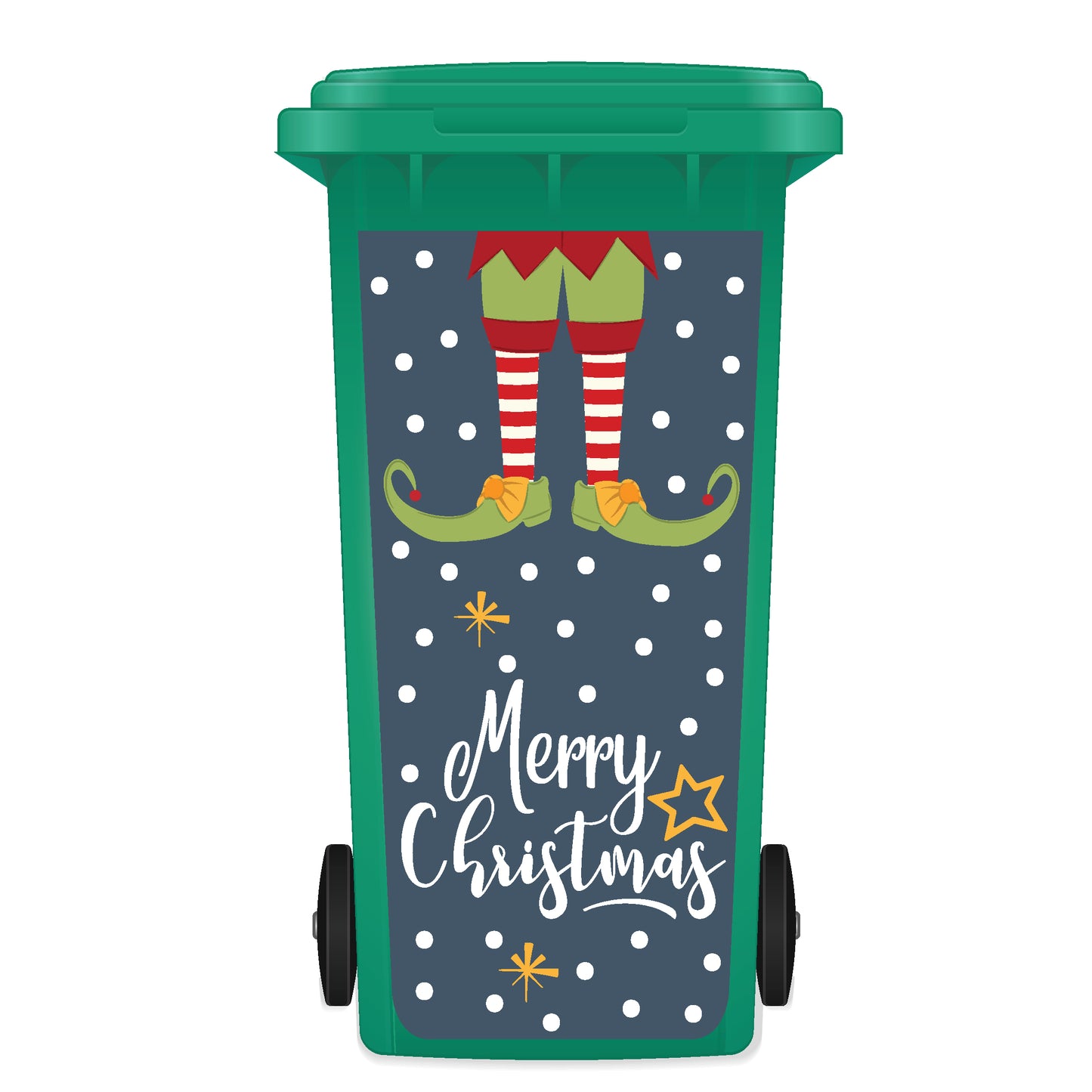 Christmas Wheelie Bin Panel Sticker - Christmas Elf
