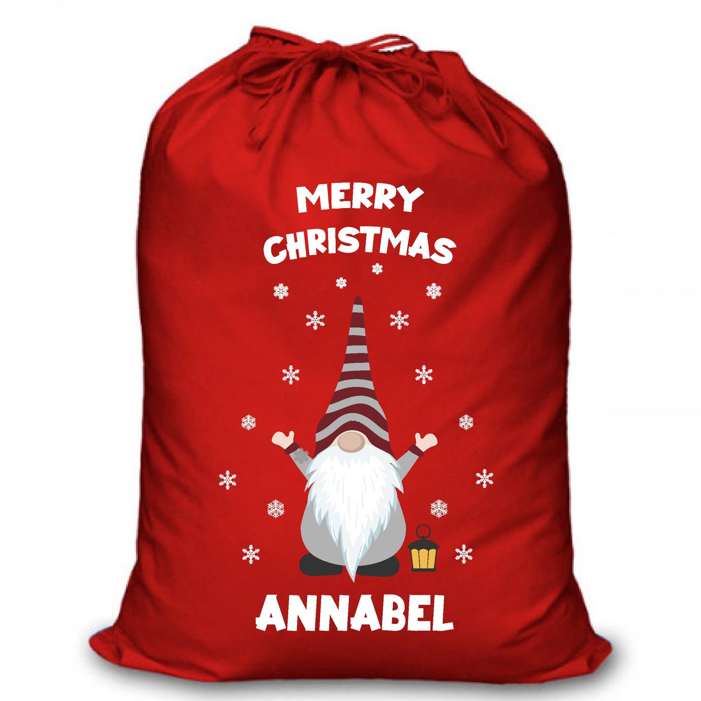 Personalised Red Christmas Santa Sack - Gonk (RD_1)