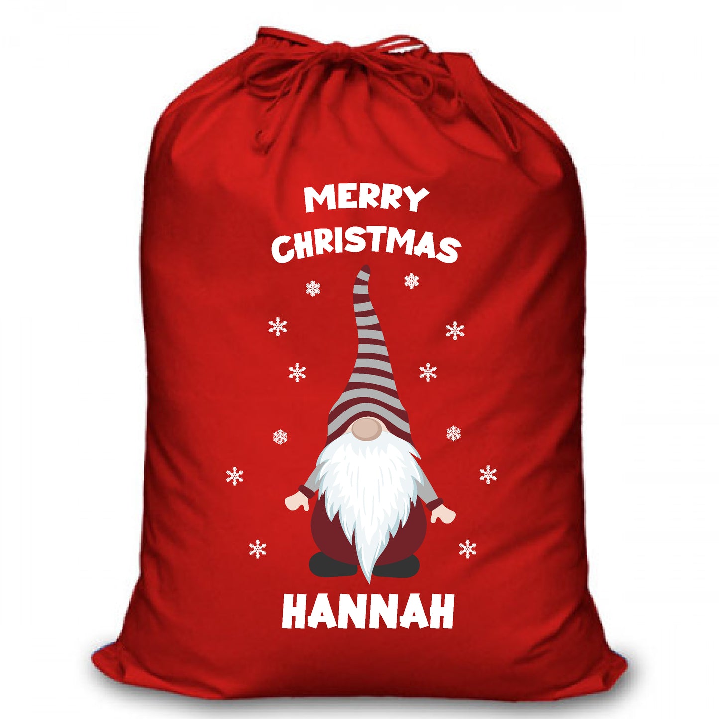 Personalised Red Christmas Santa Sack - Gonk (RD_3)