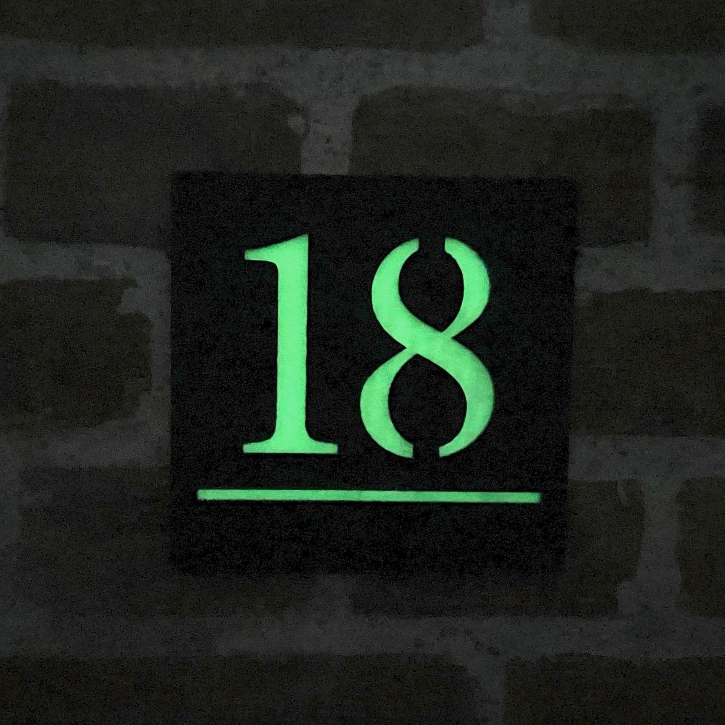 Aria Glow In The Dark Laser Cut Door Sign Plaque - Black