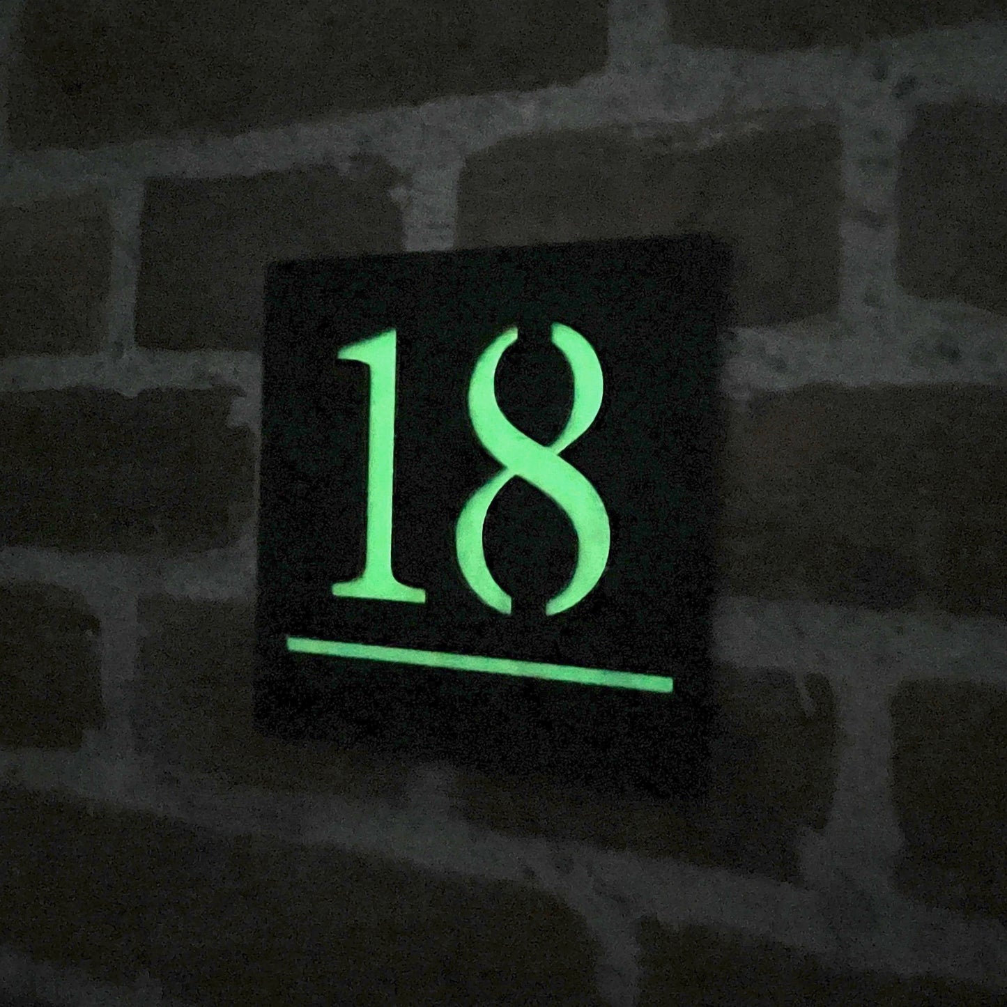 Aria Glow In The Dark Laser Cut Door Sign Plaque - Black