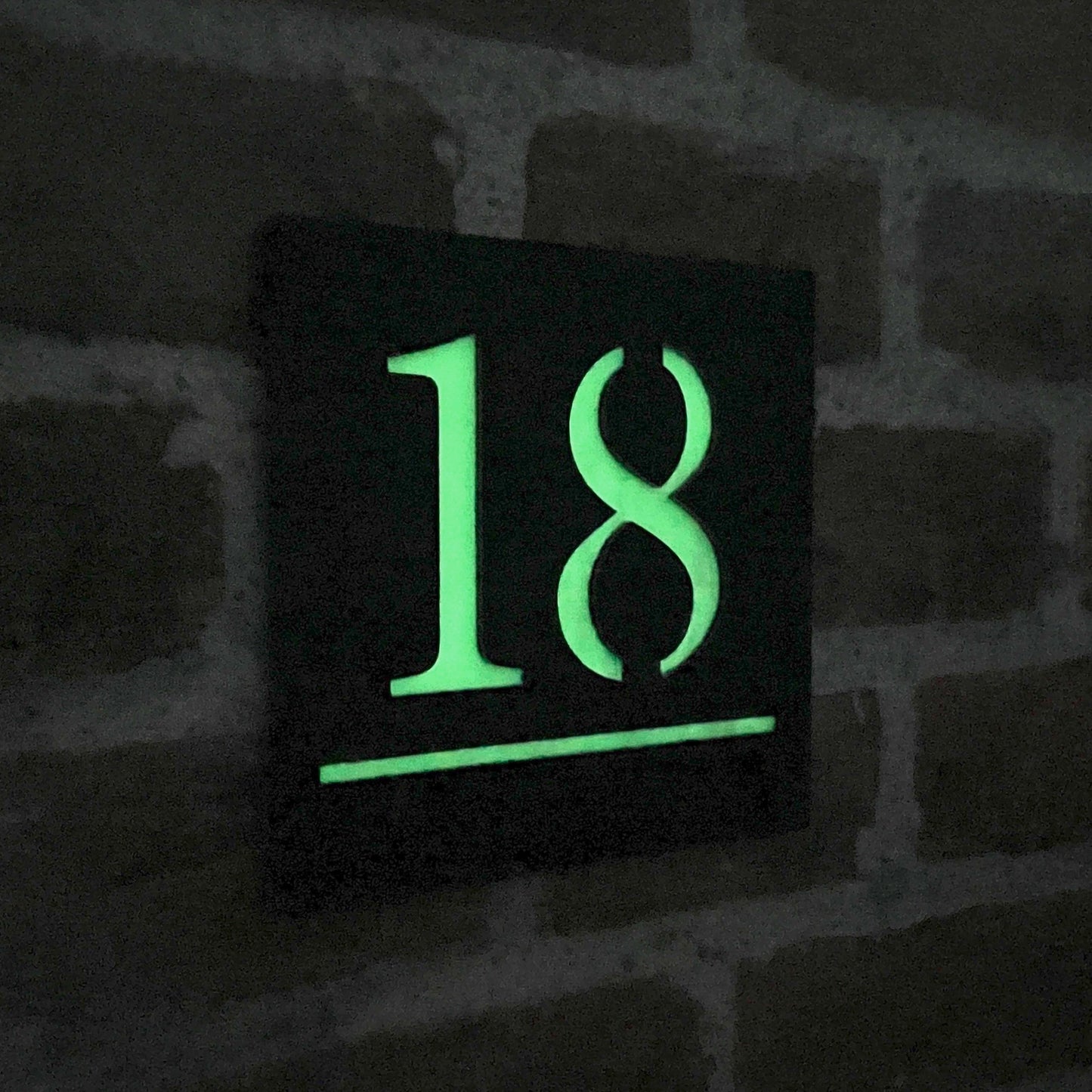 Aria Glow In The Dark Laser Cut Door Sign Plaque - Black