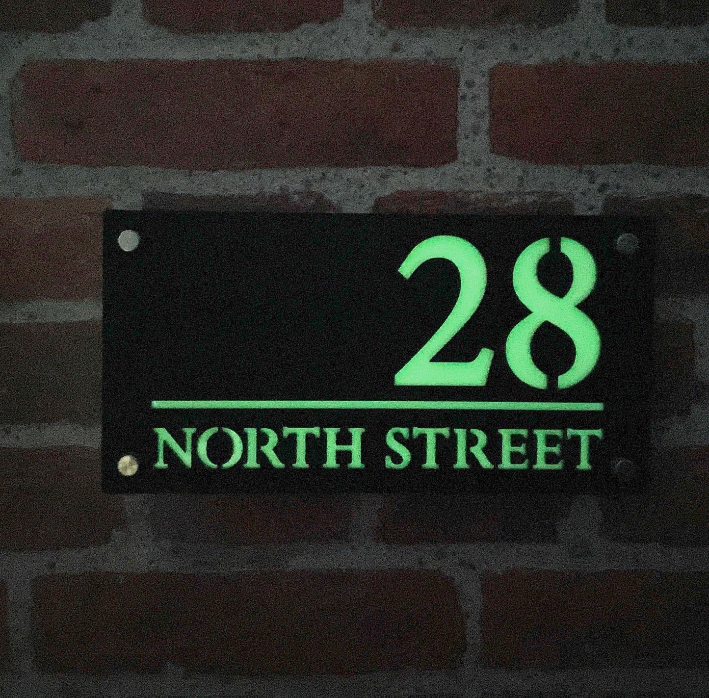 Majestic Glow In The Dark Laser Cut Door Sign Plaque - Black