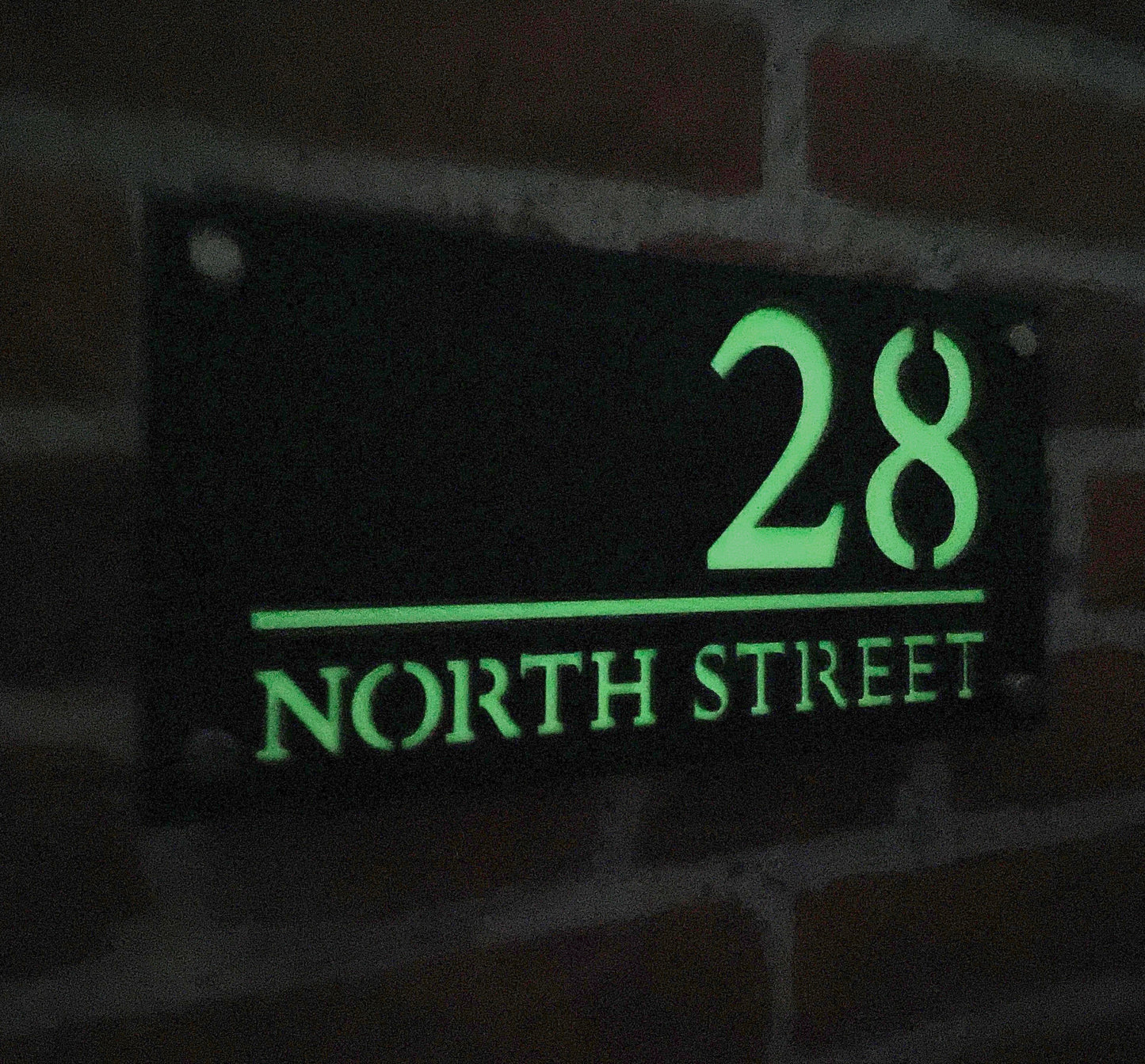 Majestic Glow In The Dark Laser Cut Door Sign Plaque - Black