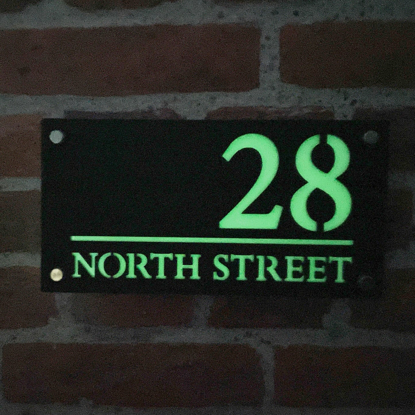 Majestic Glow In The Dark Laser Cut Door Sign Plaque - Black