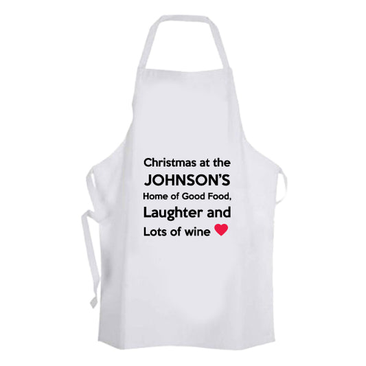 Personalised Christmas Name Apron - Laughter
