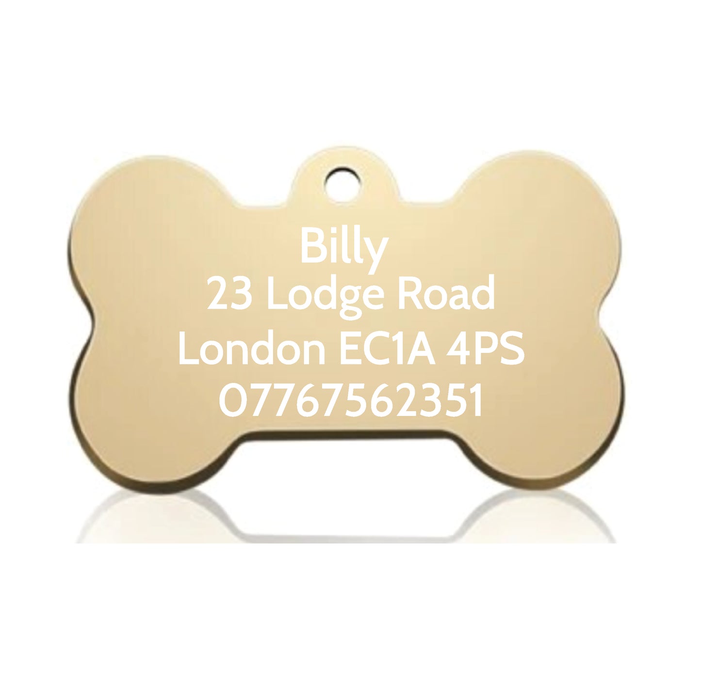 Personalised Engraved Bone Pet Tag - Bone (BS_0056)