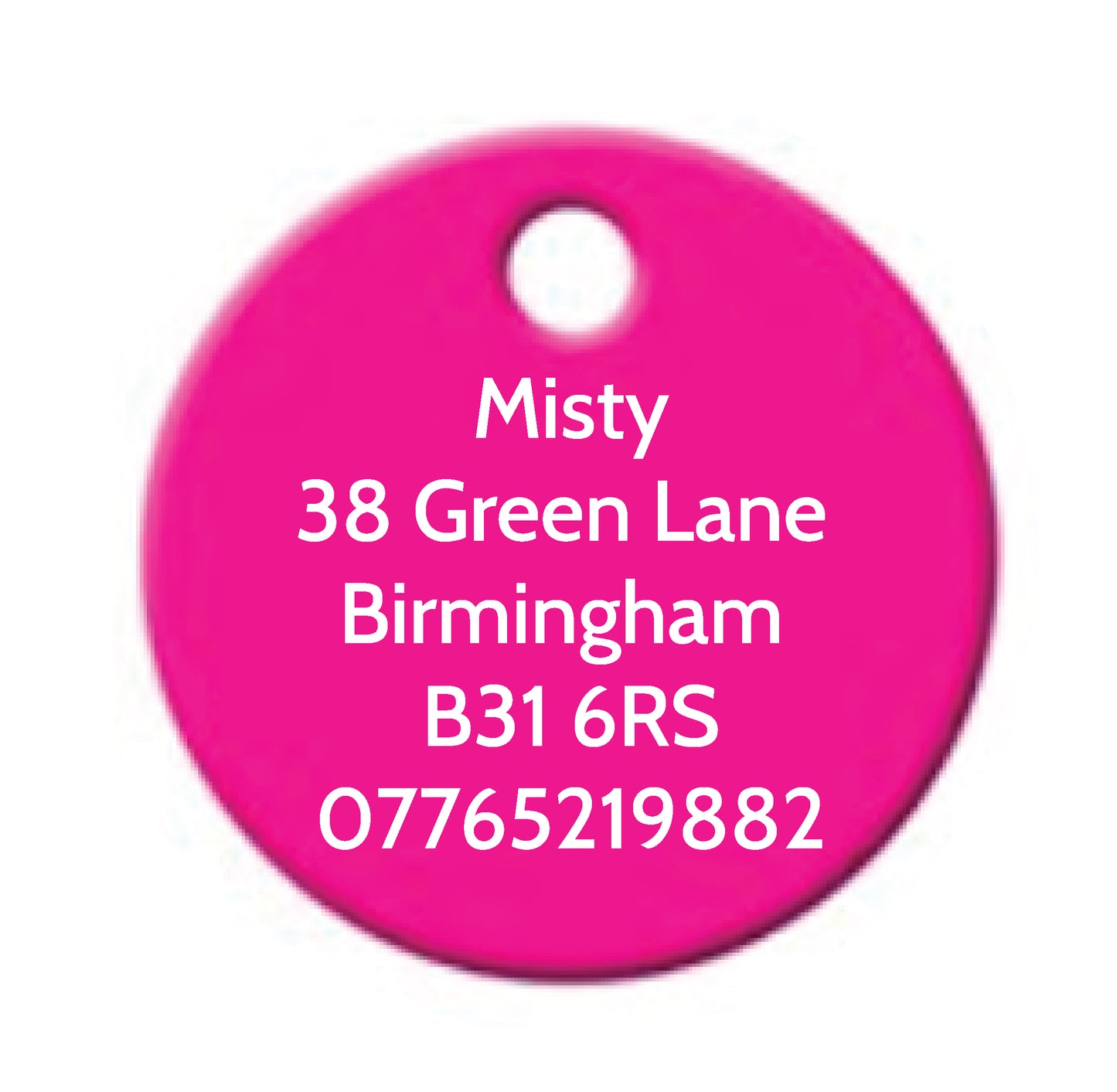 Personalised Engraved Circle Pet Tag - Circle (CC_0876)
