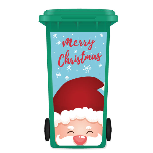 Christmas Wheelie Bin Panel Sticker - Santa Merry 078B