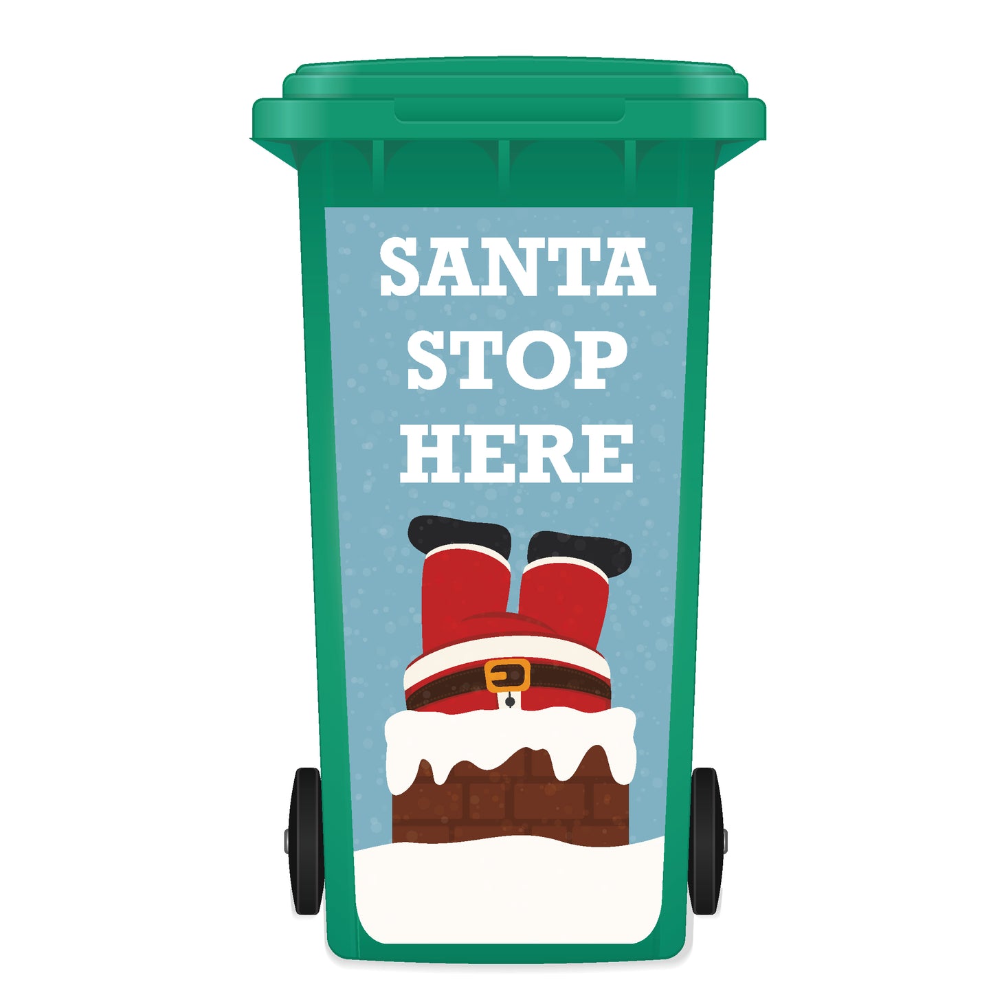 Christmas Wheelie Bin Panel Sticker - Santa Stop Here C03