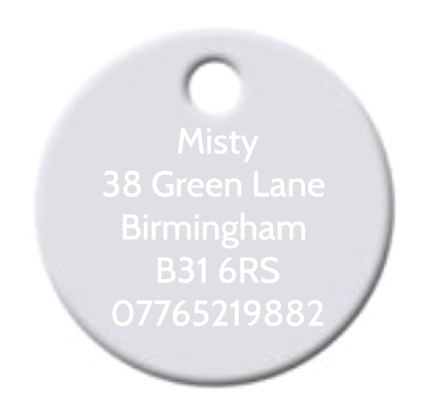 Personalised Engraved Circle Pet Tag - Circle (CC_0876)