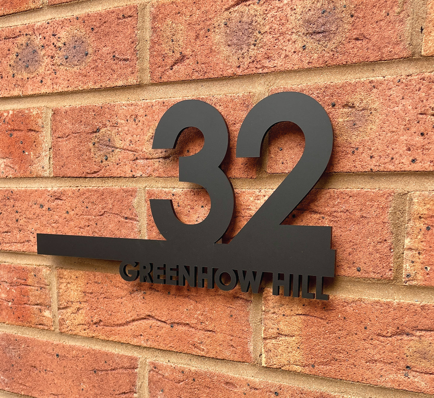 Personalised Acrylic Laser Cut Door Sign - Black (Ely)