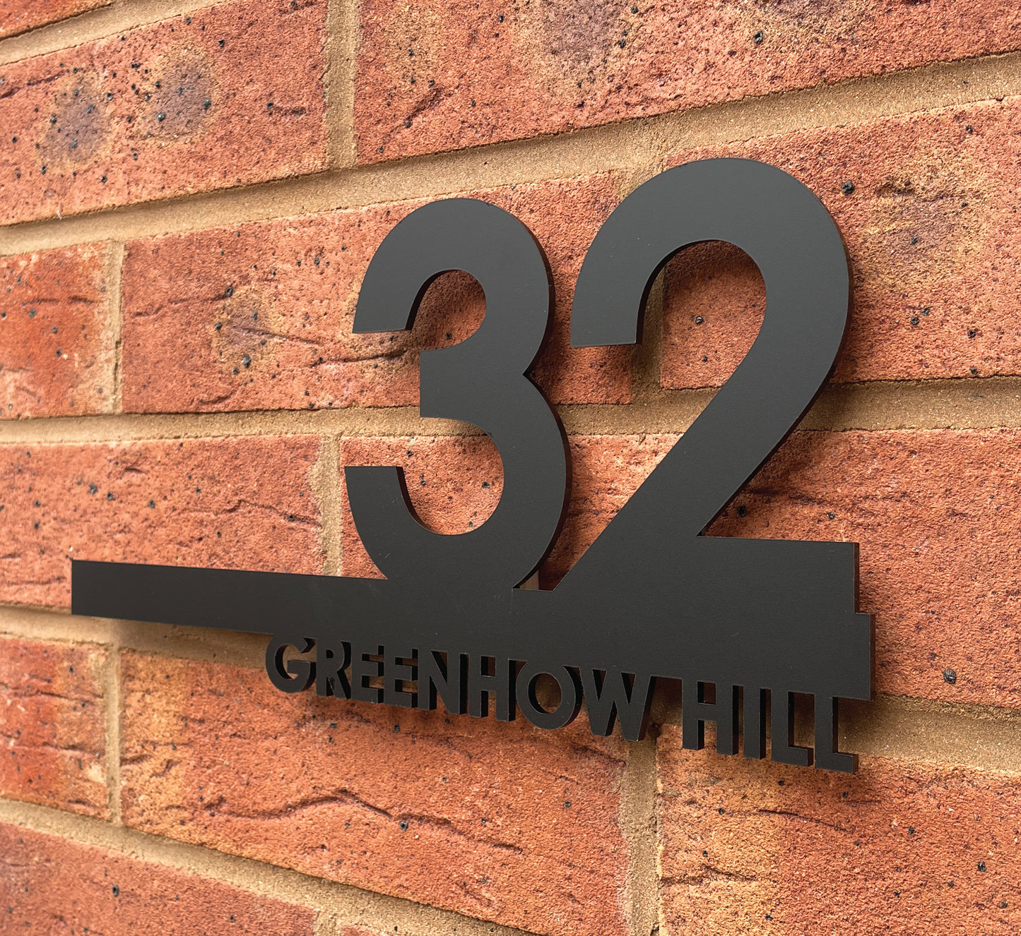 Personalised Acrylic Laser Cut Door Sign - Black (Ely)