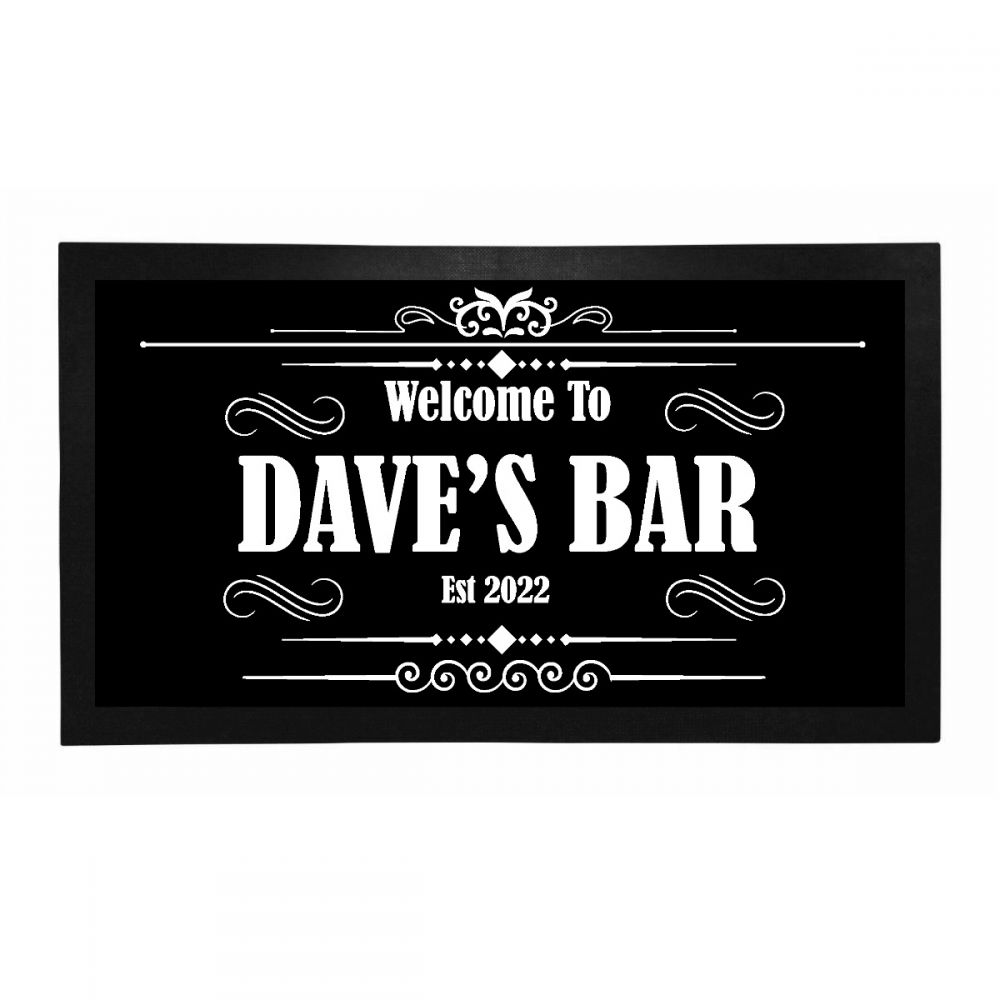 Personalised Bar Mat - Welcome to (Black_Bar)