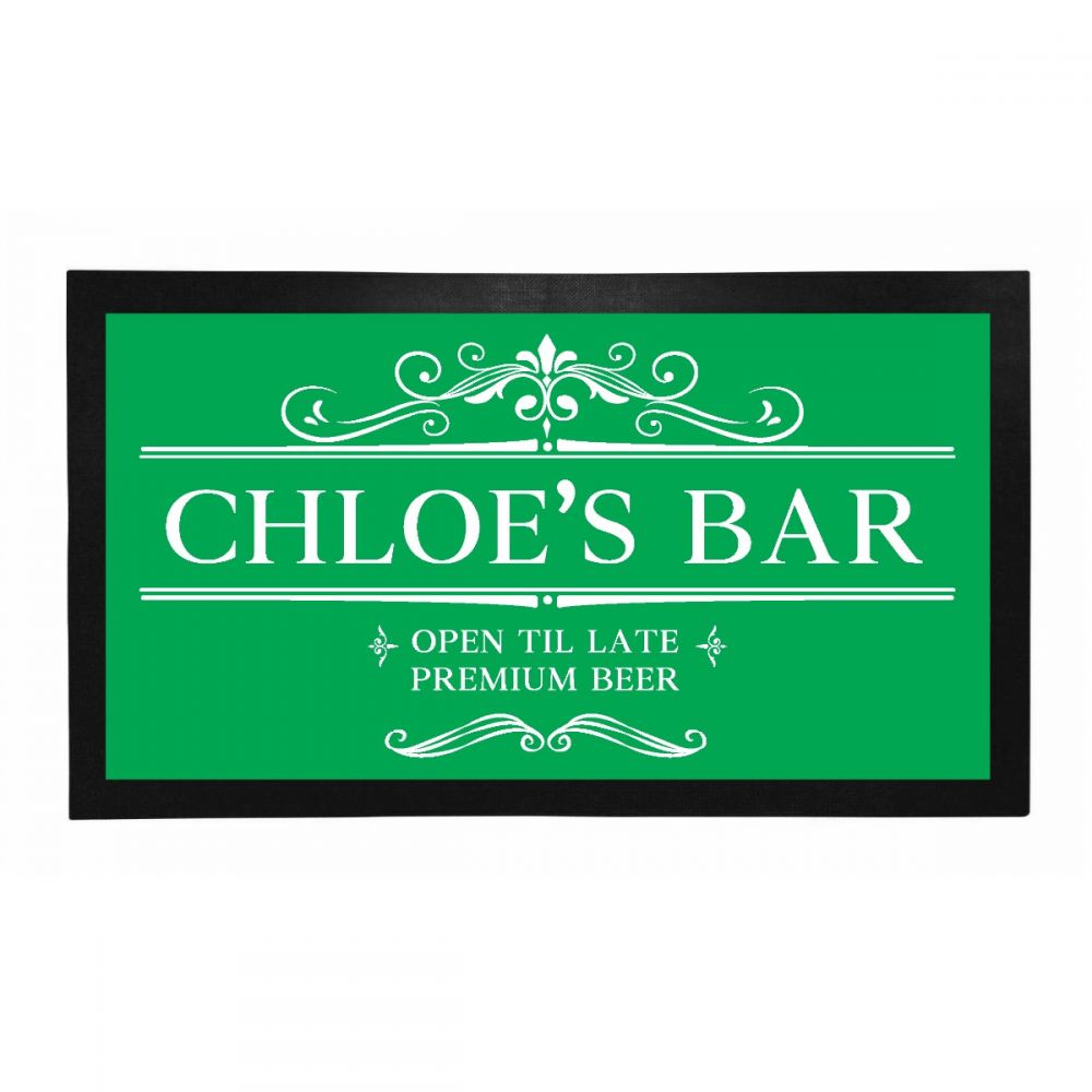 Personalised Bar Mat - Bar (Name_Green)
