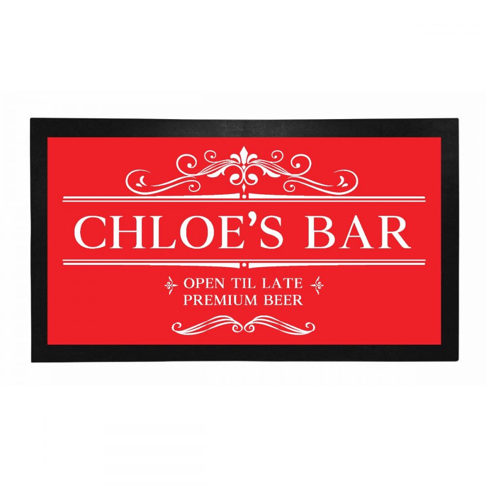 Personalised Bar Mat - Bar (Name_Red)
