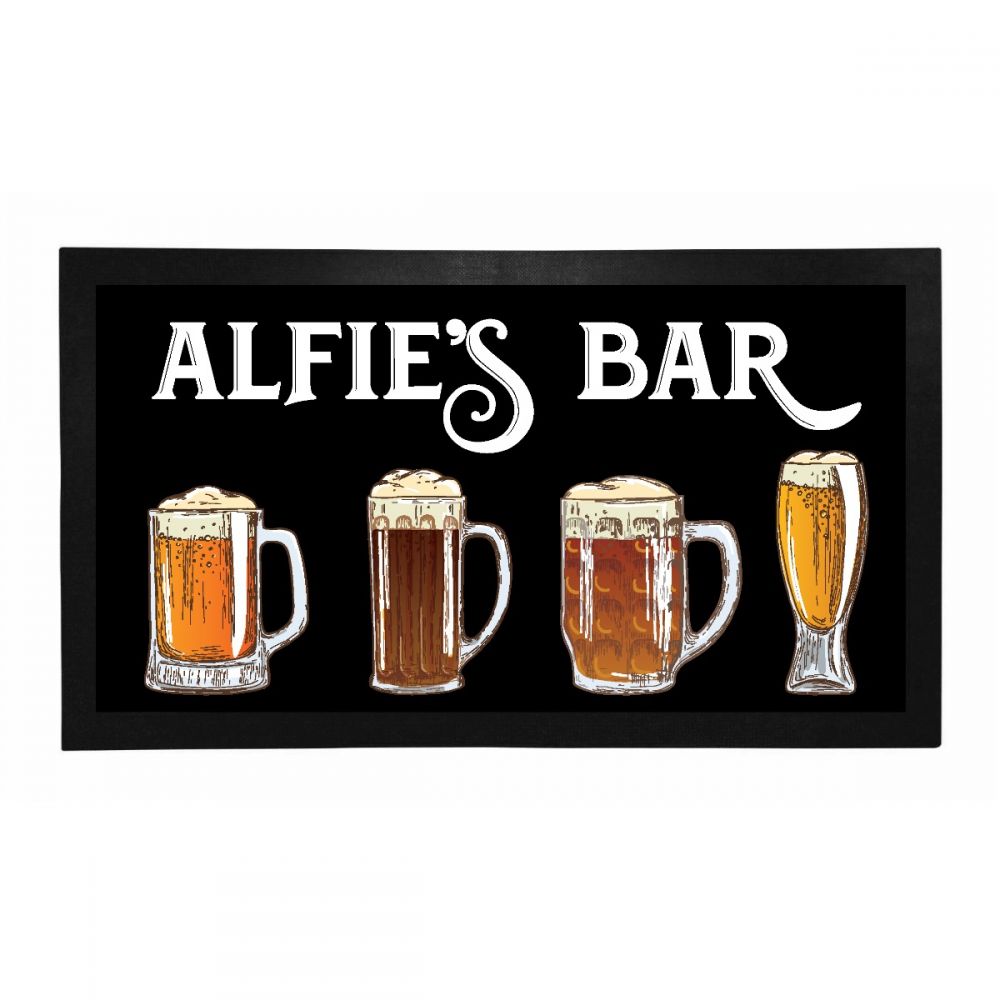 Personalised Bar Mat - Bar (Vintage_Beers)
