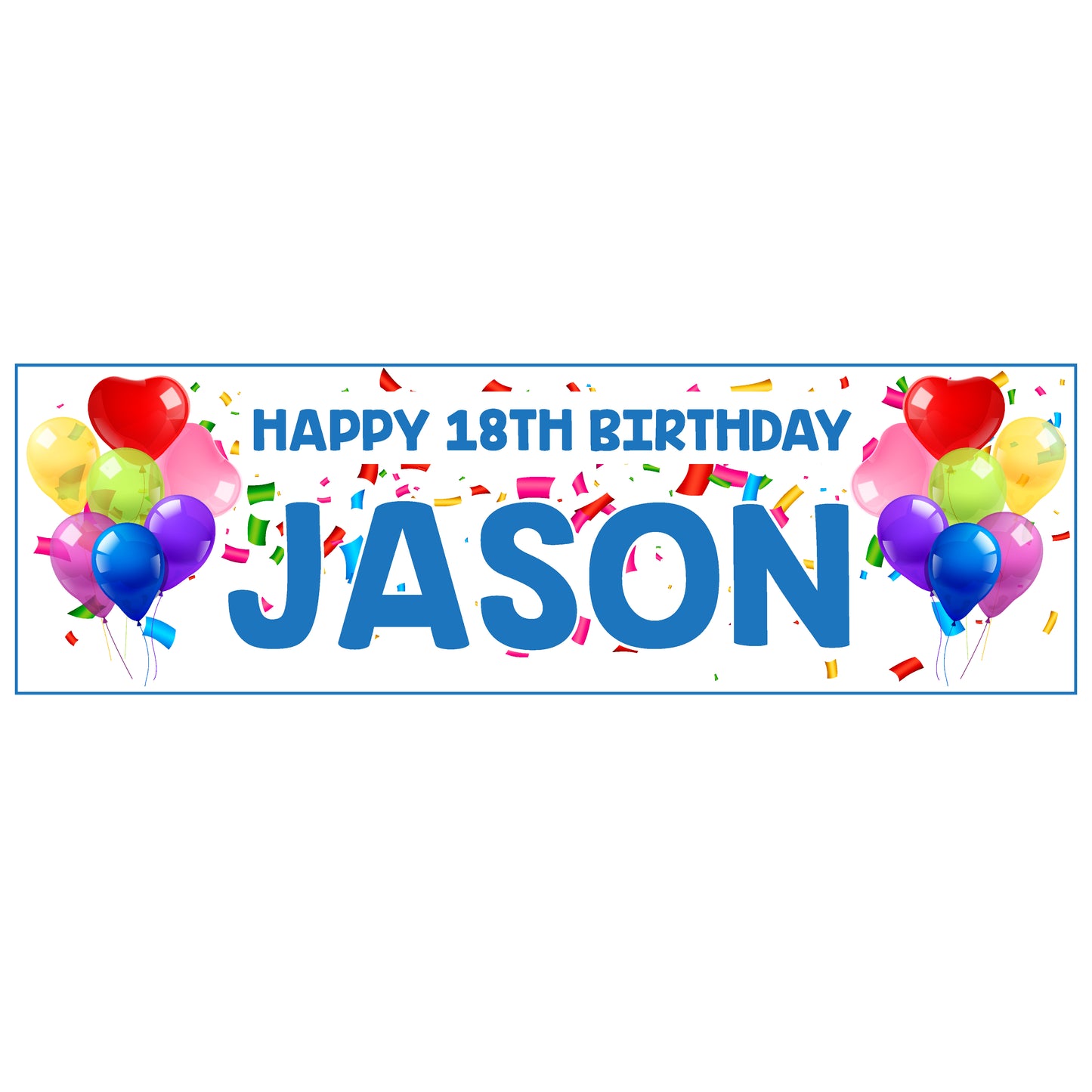 Personalised Birthday Banner Celebrations - Blue