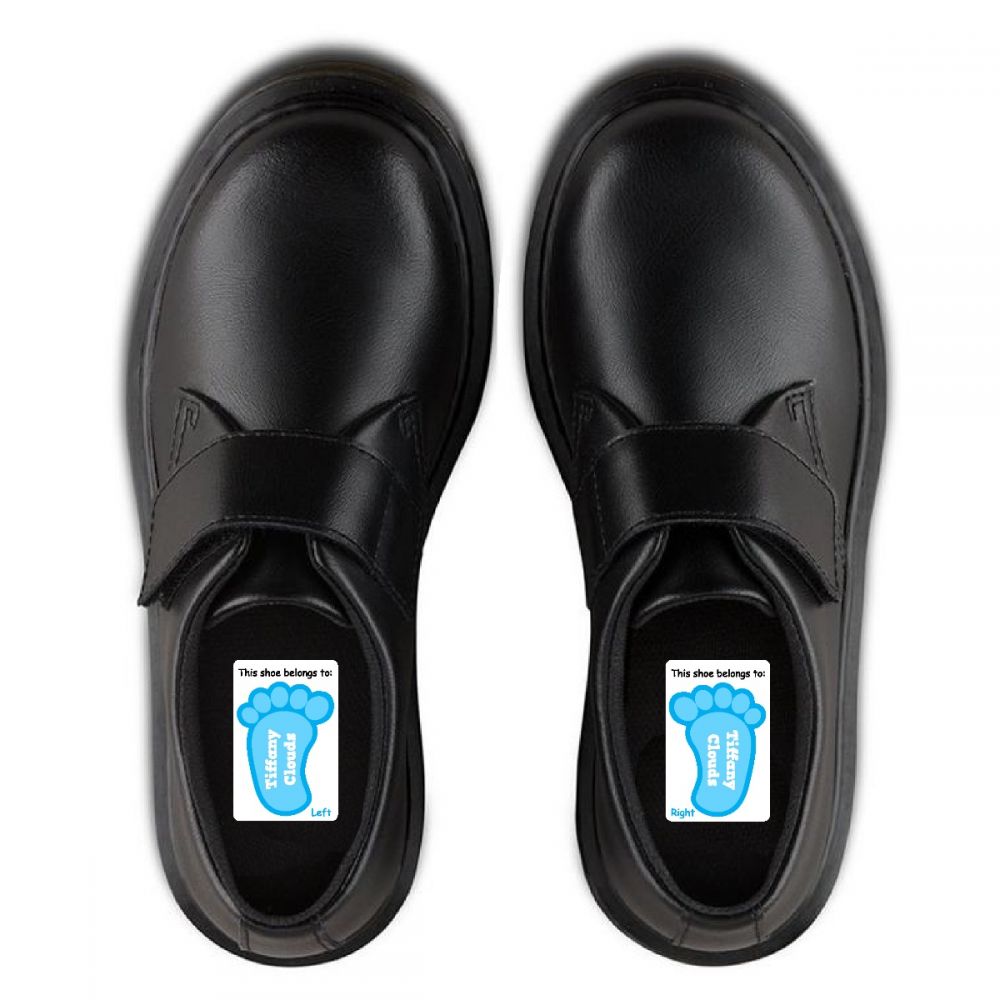 5 Pairs of Personalised Iron-on Name Shoe Labels - Blue