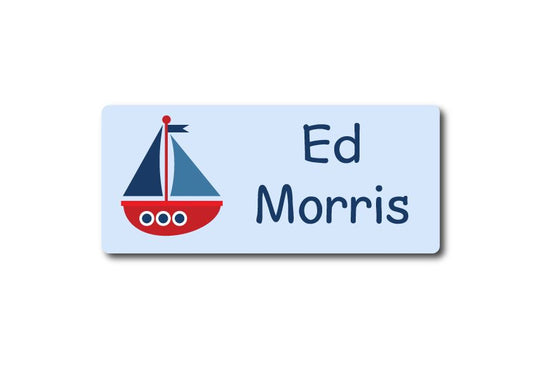 Sailing Boat Rectangle Name Label