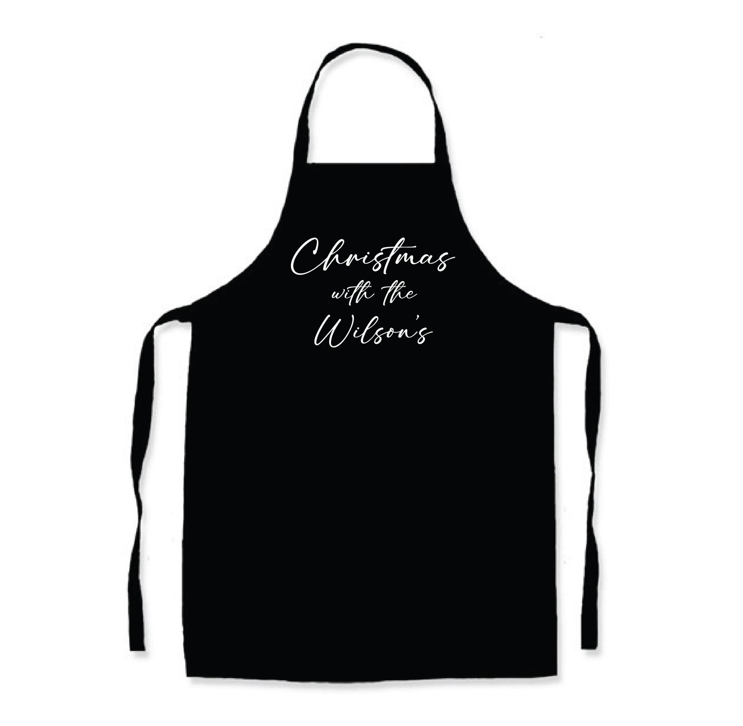 Personalised Black Christmas Name Apron - Christmas with
