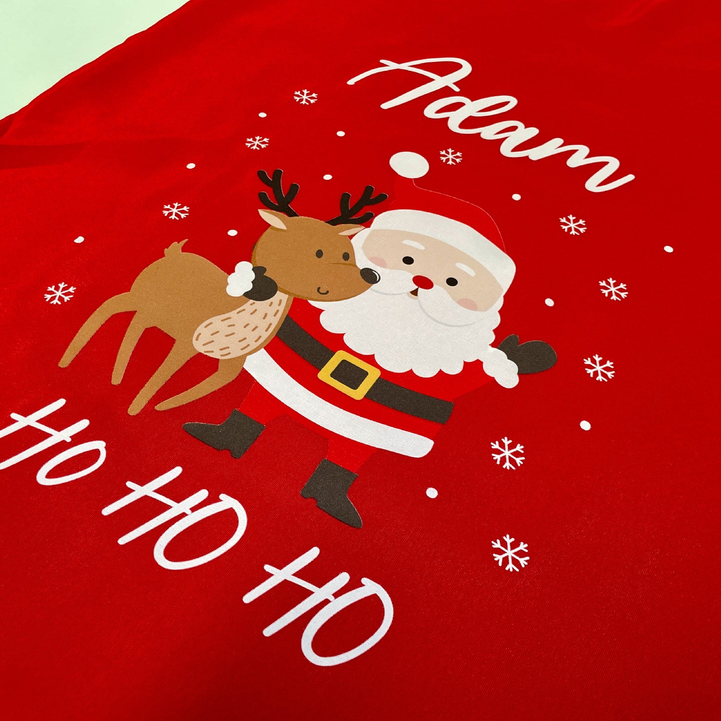 Personalised Red Christmas Santa Sack - Gingerbread Man